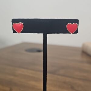 Red Heart Stud Earrings